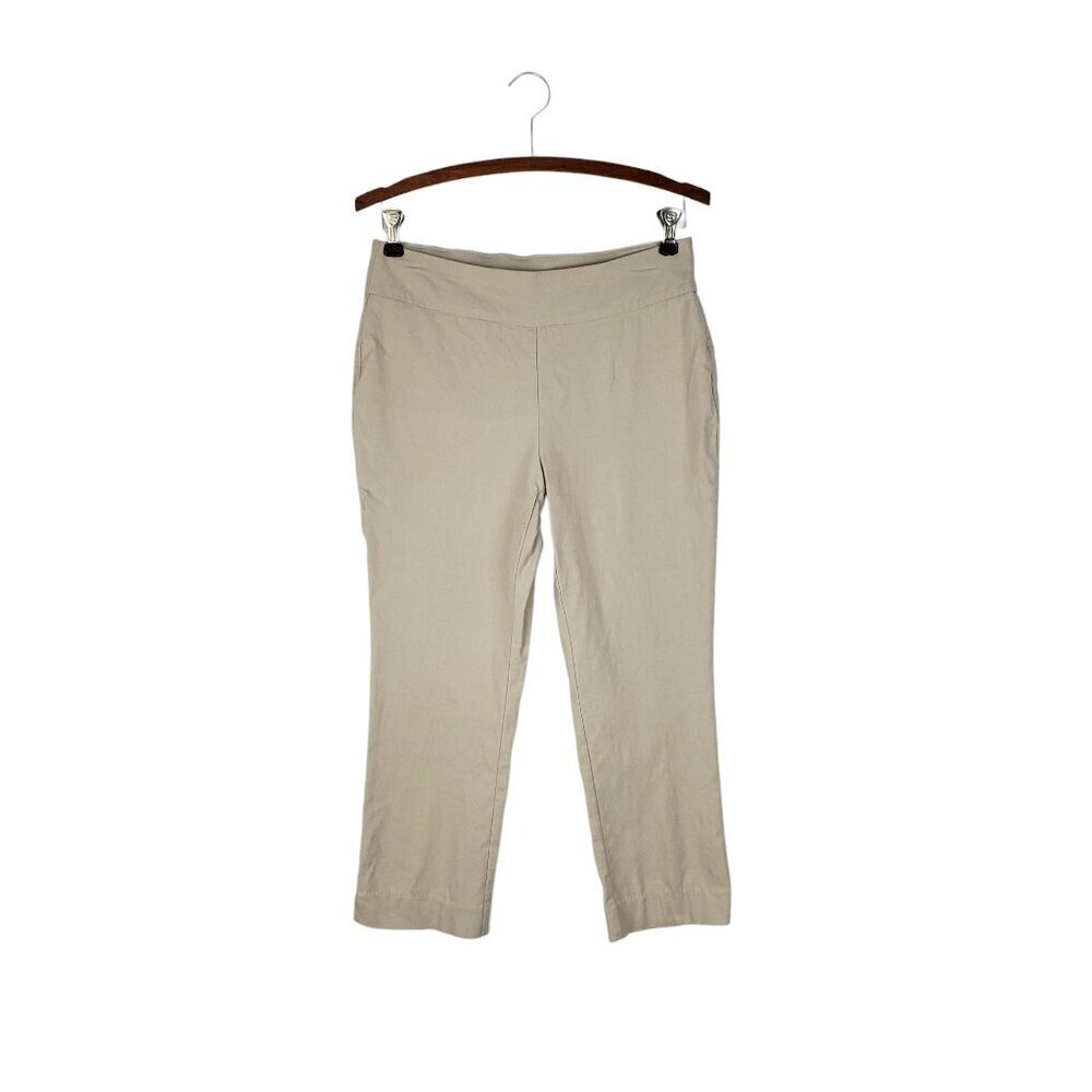 Chicos So Slimming Brigitte Crop Pants Khaki Pull On Womens Size 00P/2P
